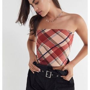 Urban Outfitter Plaid Tube Top- Size L